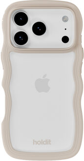 Holdit Wavy Case voor de Apple iPhone 17 Pro Max - Transparent / Light Beige