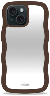 Holdit Wavy Case voor de Apple iPhone 17e / 16e / 15 / 14 / 13 - Chocolate Mirror Bruin