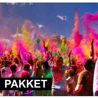 Holi poeder pakket 6 stuks paars oranje en blauw