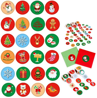 Holiday Stickers 500Pcs Christmas Sticker Santa Claus Deer Decorative Adhesive Reward Sticker School Supplies Stationery Sticker