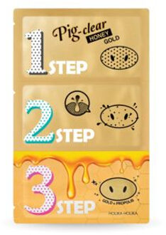 Holika Holika Pig-Clear Honey Gold set van mee-eters schoonmaken plakjes 3st