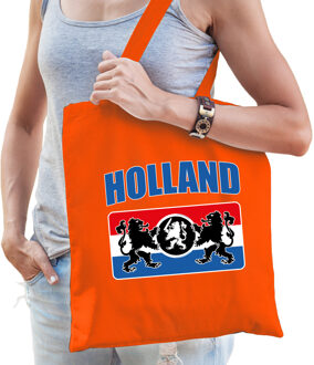 Holland leeuw met wapenschild supporter tas oranje voor dames en heren - EK/ WK voetbal / Koningsdag - Feest Boodschappe