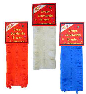 Holland - Nederlandse vlag kleuren Crepe papier - slingers - rood - wit - blauw - 5 meter p/st