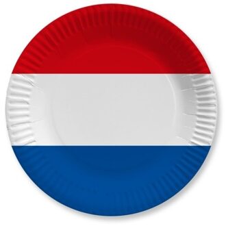 Holland rood wit blauw wegwerp bordjes 20 stuks - Holland/ Koningsdag thema versiering