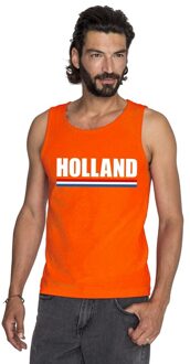 Holland supporter mouwloos shirt oranje heren S - Feestshirts