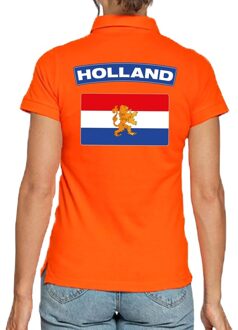 Holland supporter polo t-shirt oranje Kingsday voor dames L - Feestshirts