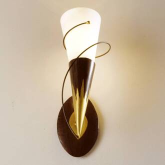 Hollander 1-lichts wandlamp Torcia Spirale goud, bruin, wit