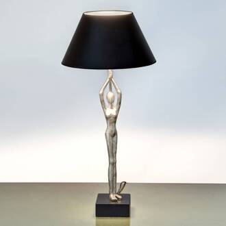 Hollander Design-tafellamp Ballerino met figuur zwart, zilverkleuren