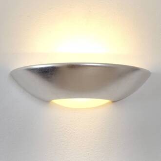 Hollander Eenvoudige wandlamp Matteo zilver wit gesatineerd