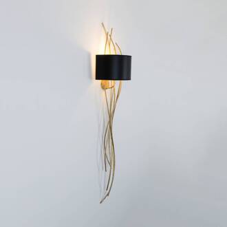Hollander Elba lungo wandlamp, goud/zwart, hoogte 144 cm, ijzer goud, zwart