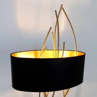 Hollander Elba ovale vloerlamp, goud/zwart, hoogte 180 cm, ijzer goud, zwart