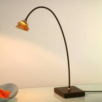 Hollander Elegante tafellamp SNAIL van ijzer - bruin-goud bruin, goud