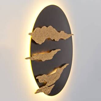 Hollander Firmamento - zwart-gouden LED wandlamp zwartbruin - goud