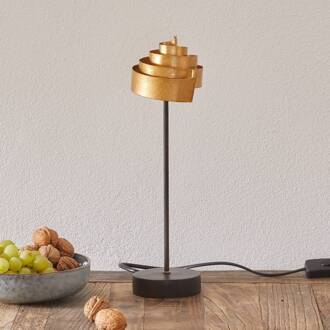 Hollander Fraai gevormde ijzeren tafellamp BANDEROLE GOLD bruin, goud