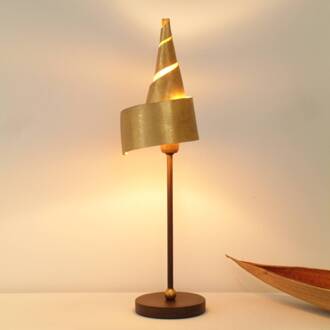 Hollander Gouden tafellamp ZAUBERHUT met een metalen kap goud, bruin