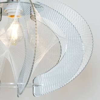 Hollander Hanglamp Ilenia, filigrane kap zilver/helder zilver-transparant, zilver