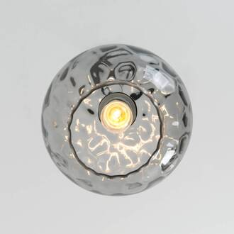 Hollander Hanglamp Milano met een kap van rookglas rookgrijs, zwart, goud