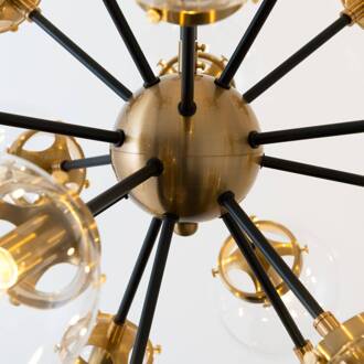 Hollander Hanglamp Moltiplicatore 18-lamps goud/helder goud, zwart, helder