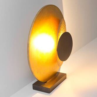 Hollander LED tafellamp La Bocca, hoogte 43 cm, goud-bruin goud, bruin, zwart
