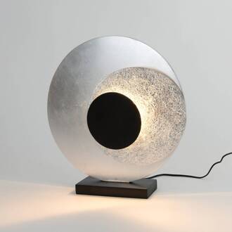 Hollander LED tafellamp La Bocca, zilver, hoogte 43 cm, 2-lamps, ijzer zilver, zwart