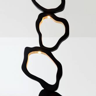 Hollander LED vloerlamp Infernale, 5-lamps zwart-bruin, goud