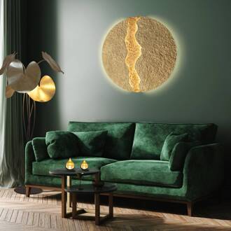 Hollander LED wandlamp Eruption, Ø 80 cm goud, oranje
