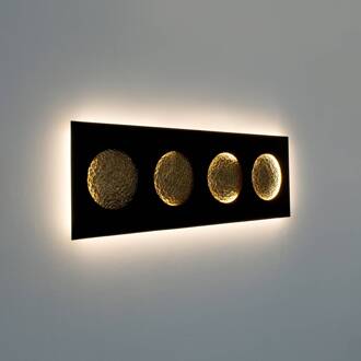 Hollander LED wandlamp Fasi Della Luna, zwart/goud zwart, goud