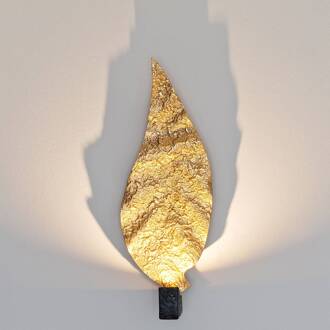 Hollander LED wandlamp Gamba in bladvorm goud, brons, zwart