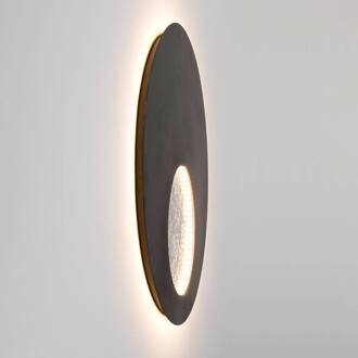 Hollander LED wandlamp Luina, Ø 80 cm, binnen zilver bruin, zwart, zilver