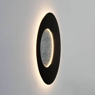 Hollander LED wandlamp Luna, bruin-zwart-zilver, Ø 120 cm, ijzer bruin-zwart, zilver