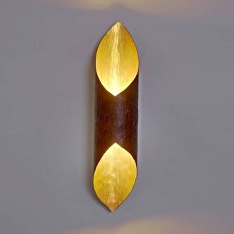 Hollander LED wandlamp Organo, hoogte 40 cm bruin, goud