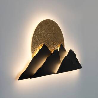 Hollander Montagna LED wandlamp, bruin/goudkleurig, breedte 150 cm bruinzwart, goudkleurig