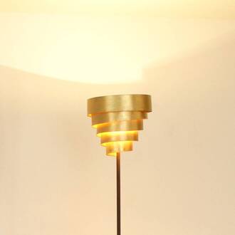 Hollander Schitterende vloerlamp BANDEROLE in bruin-goud bruin, goud