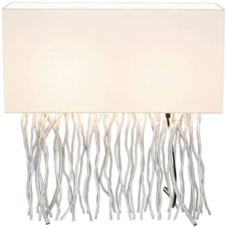 Hollander Tafellamp Capri, hoekig, ecru/zilver zilver, ecru