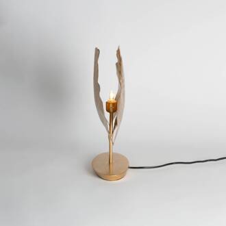 Hollander Tafellamp Ginkgo, goud, 36x34cm