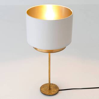 Hollander Tafellamp Mattia, Perla zijde wit/goud wit, goud