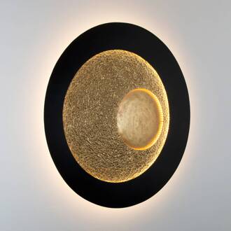Hollander Urano LED wandlamp, bruin-zwart/goud, Ø 120 cm, ijzer bruin-zwart, goud, rood-goud