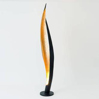 Hollander Vloerlamp Barbone, bruin-zwart, goud goud, bruin, zwart
