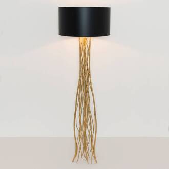 Hollander Vloerlamp Capri in zwart-goud goud, zwart
