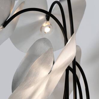 Hollander Vloerlamp Controversia met LED, kap zilver bruin, zwart, zilver
