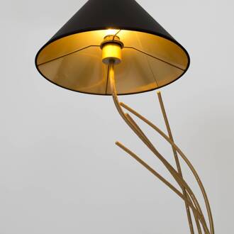 Hollander Vloerlamp Ischia 1-lamp zwart/goud goud, zwart