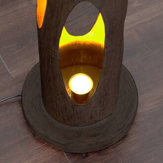 Hollander Vloerlamp Mascha bruin, zwart, goud