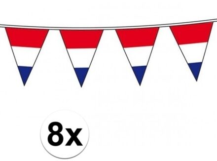 Hollandse vlaggetjes slinger 8x stuks