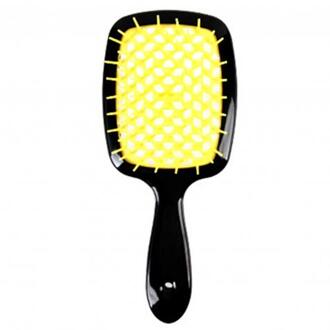 Holle Raster Droog Nat Gebruik Hoofdhuid Massage Salon Kapsel Tool Kappers Kam Hoofdhuid Massage Borstel Kam Haar Wassen Kam geel