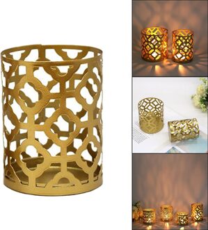 Hollow Kaarshouder Iron Art Decoratieve Kandelaar Tafelblad Tealightkaars Stand Bruiloft Home Decor Style1