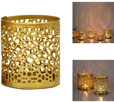 Hollow Kaarshouder Iron Art Decoratieve Kandelaar Tafelblad Tealightkaars Stand Bruiloft Home Decor Style2