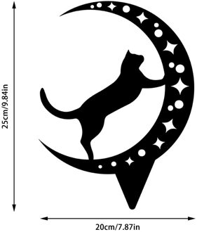 Hollow Out Simulatie Zwarte Kat Honden Insteekkaart Tuin Art Ornament Acryl Kat Silhouet Stake Sculptuur Outdoor Tuin Decor G