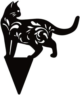 Hollow Out Simulatie Zwarte Kat Honden Insteekkaart Tuin Art Ornament Acryl Kat Silhouet Stake Sculptuur Outdoor Tuin Decor J