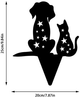 Hollow Out Simulatie Zwarte Kat Honden Insteekkaart Tuin Art Ornament Acryl Kat Silhouet Stake Sculptuur Outdoor Tuin Decor