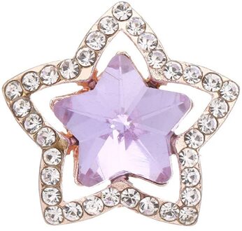 Hollow Style Crystal Kleurrijke Ster Zilver Kleur/Rose Golden 18Mm Snap Knoppen Fit Diy 18Mm Snap armband Snap Sieraden KZ3570-licht paars